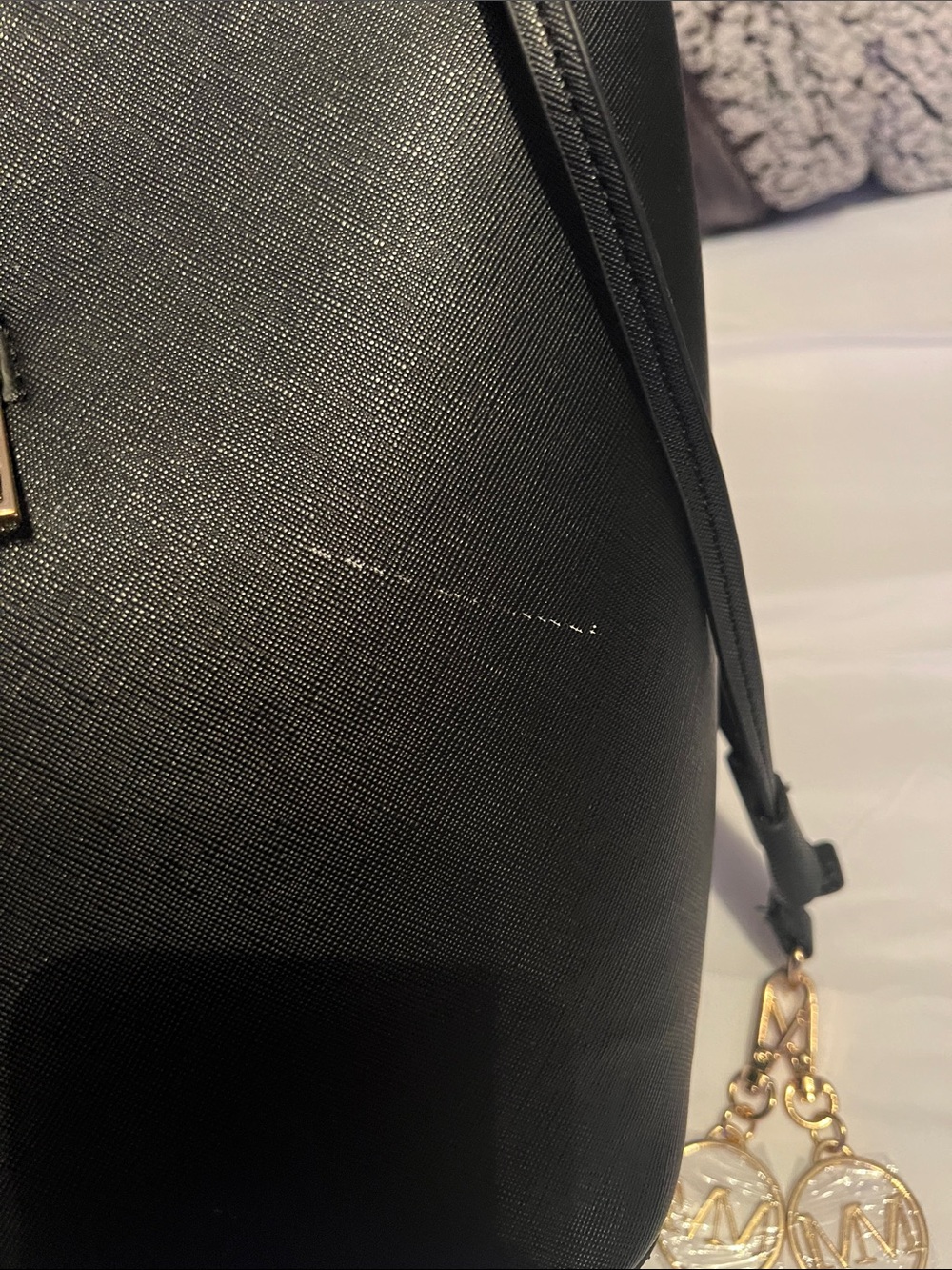 Marilyn Monroe Black Tote with Gold Logo Charms - Picture 5 of 6